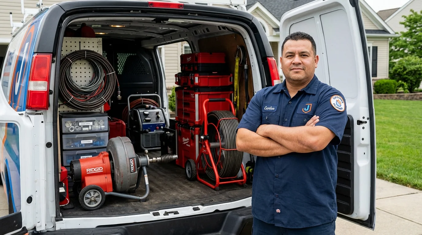 Professional drain cleaning equipment and Johns Plumbing LLC plumber in San Juan Bautista
