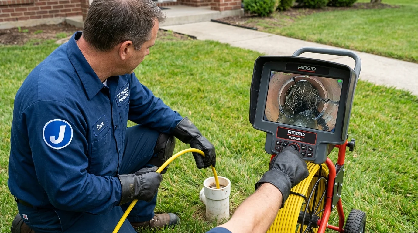 Sewer camera inspection being performed by Johns Plumbing LLC in San Juan Bautista